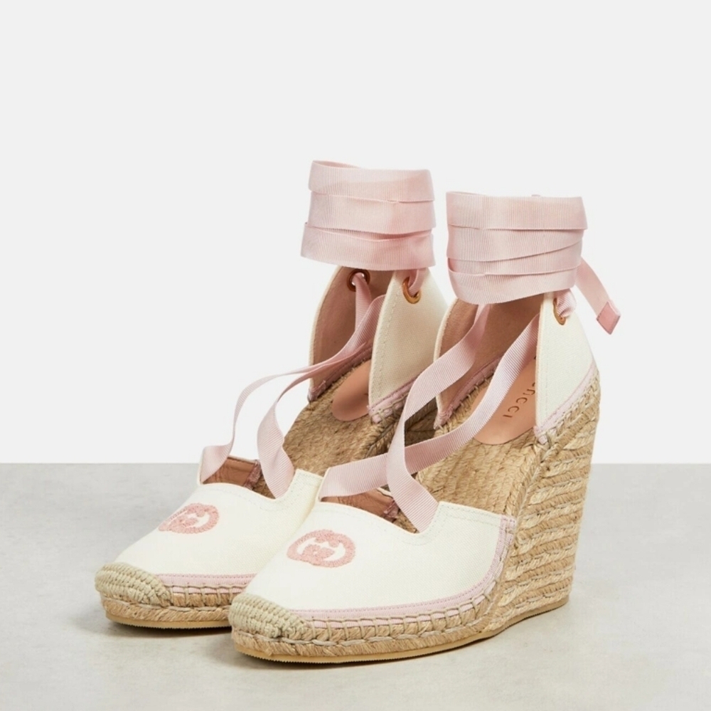 Gucci GG Espadrille Wedges Platform